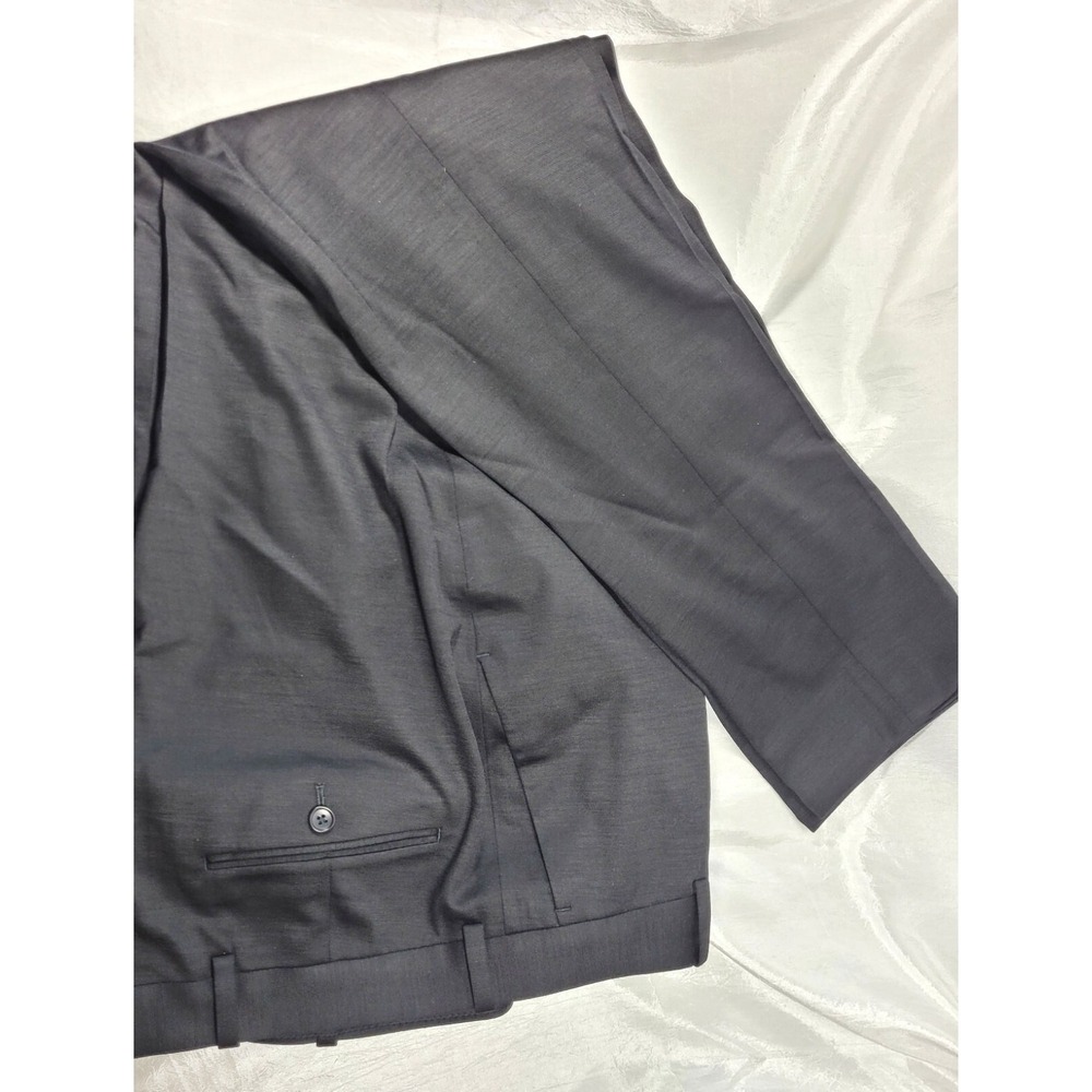 BP Skinner Men's 100% Wool Flat Front Dress Slacks - Black - 36W x 34L